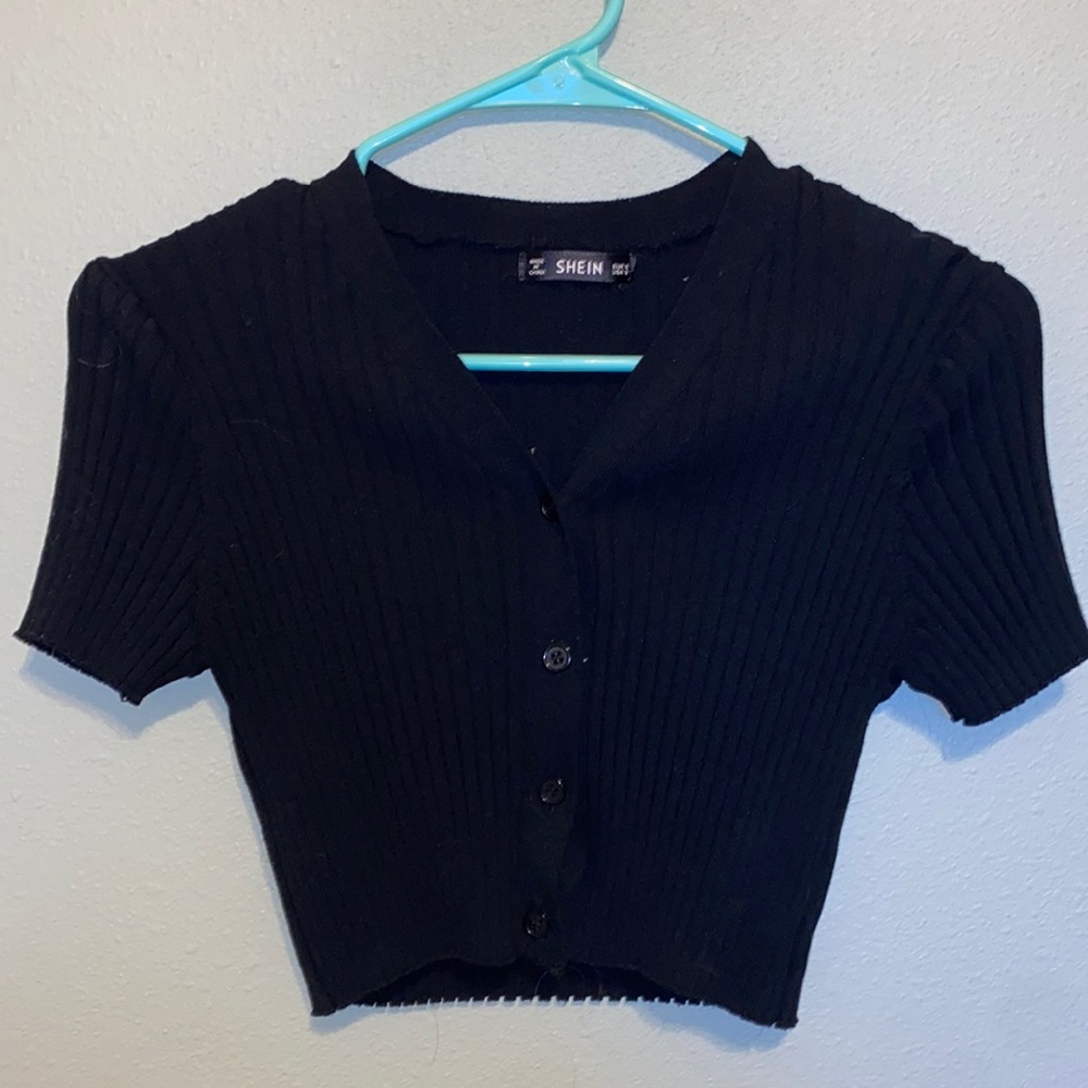 Black button down shirt/cardigan. Size Small. Shein